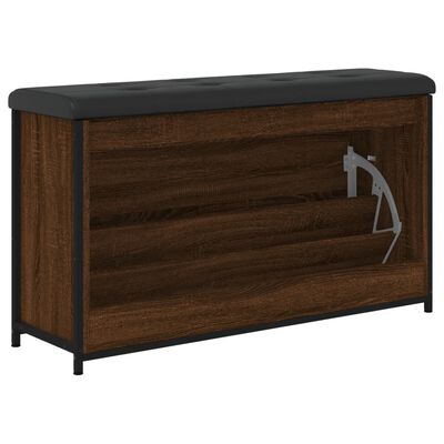 vidaXL Banco zapatero con cajón abatible roble marrón 102x32x56 cm