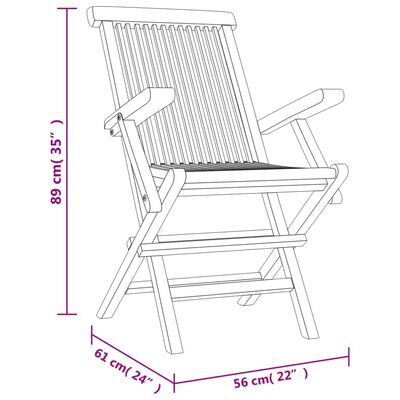 vidaXL Juego de comedor de jardín 7 piezas madera maciza de teca gris