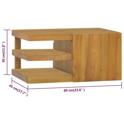 vidaXL Armario de baño de pared madera maciza de teca 60x45x30 cm