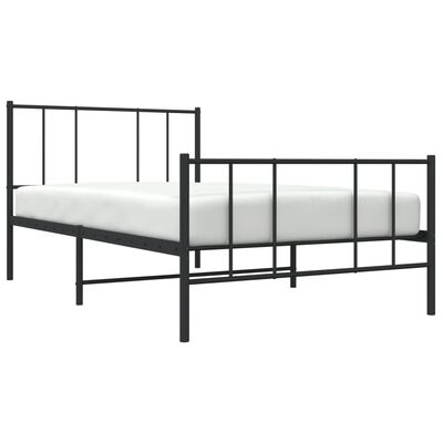 vidaXL Estructura cama sin colchón con estribo metal negro 90x190 cm