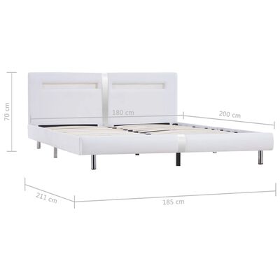 vidaXL Estructura de cama con LED sin colchón blanco 180x200 cm