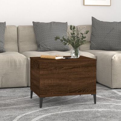 vidaXL Mesa de centro madera contrachapada roble marrón 60x44,5x45 cm