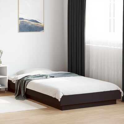 vidaXL Estructura de cama madera de ingeniería negra 100x200 cm