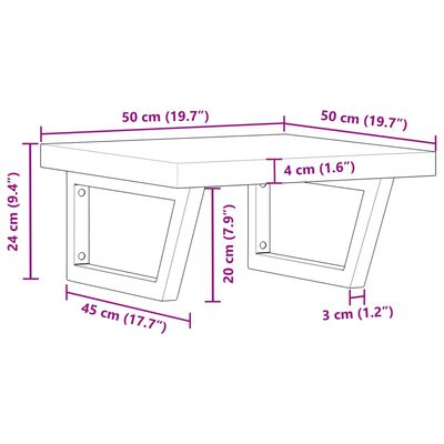 vidaXL Estante de lavabo de pared acero y madera maciza de acacia