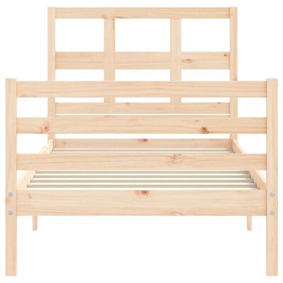 vidaXL Estructura de cama con cabecero madera maciza 90x200 cm