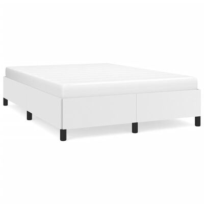 vidaXL Estructura de cama sin colchón cuero sintético blanco 140x200cm