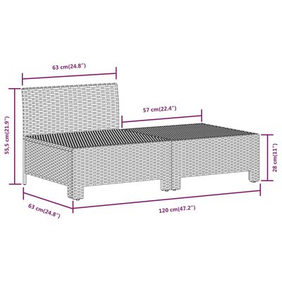 vidaXL Set de muebles de jardín 7 pzas y cojines ratán sintético gris