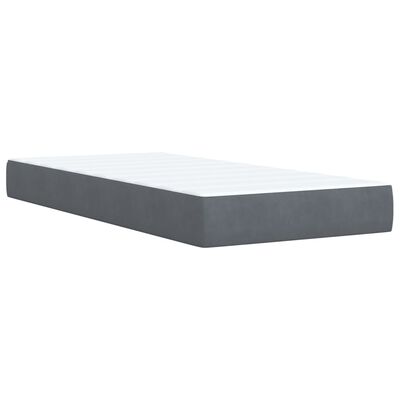 vidaXL Cama box spring con colchón terciopelo gris oscuro 100x200 cm