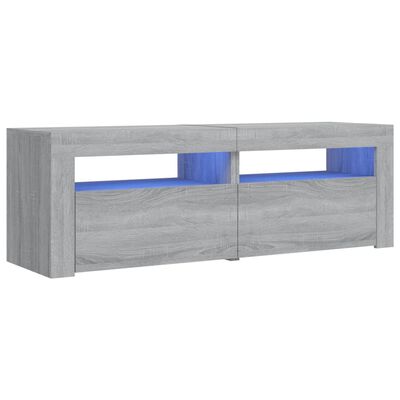 vidaXL Mueble de TV con luces LED gris Sonoma 120x35x40 cm