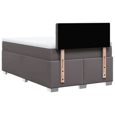 vidaXL Cama box spring con colchón cuero sintético gris 120x190 cm