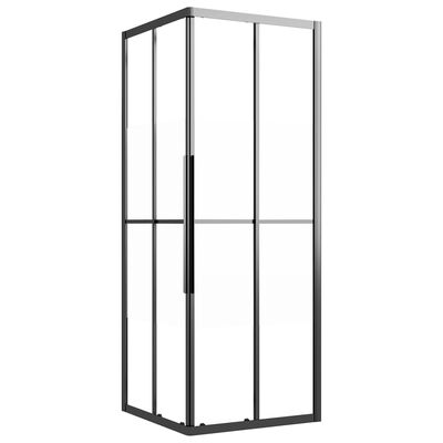 vidaXL Cabina de ducha ESG semiesmerilado negro 70x70x180 cm