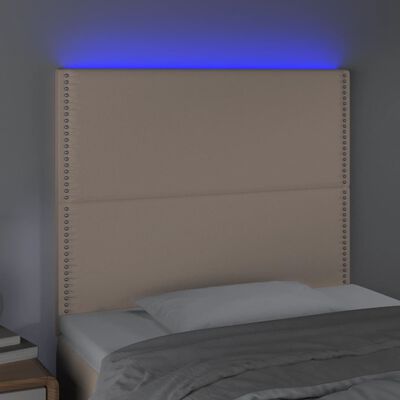 vidaXL Cabecero con luces LED cuero sintético capuchino 80x5x118/128cm