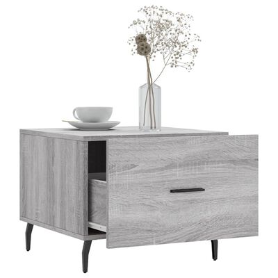 vidaXL Mesa de centro madera contrachapada gris Sonoma 50x50x40 cm