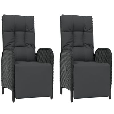 vidaXL Set de muebles jardín 5 pzas con cojines ratán sintético negro