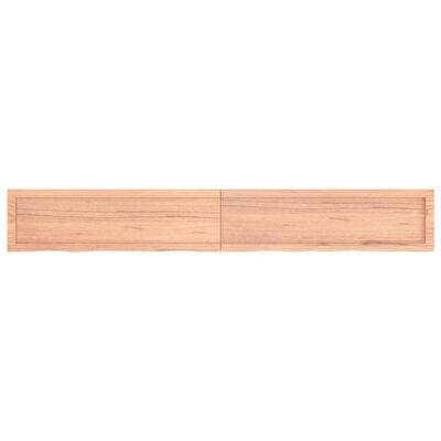 vidaXL Estante pared madera roble tratada marrón claro 200x30x(2-4) cm