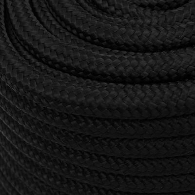 vidaXL Cuerda de trabajo poliéster negro 16 mm 25 m