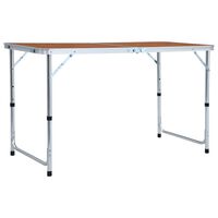 vidaXL Mesa de camping plegable de aluminio 120x60 cm