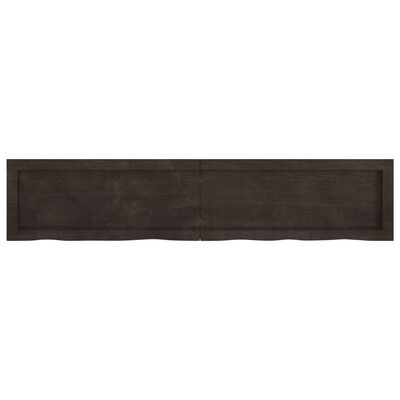 vidaXL Estante pared madera roble tratada marrón oscuro 140x30x(2-4)cm