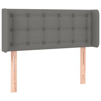 vidaXL Cabecero con LED de tela gris oscuro 83x16x78/88 cm