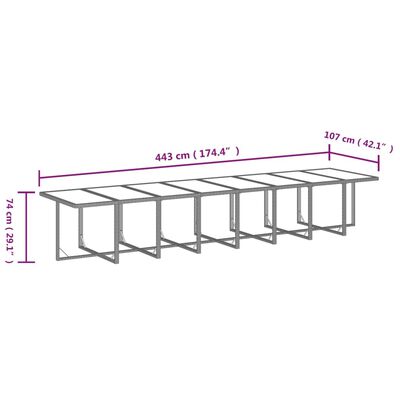 vidaXL Set de comedor jardín 21 pzas con cojines ratán sintético gris