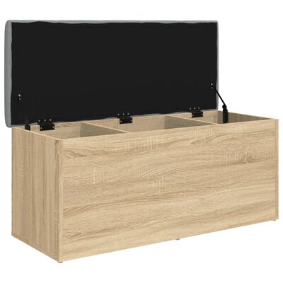 vidaXL Banco con almacenaje madera ingeniería roble Sonoma 102x42x45cm