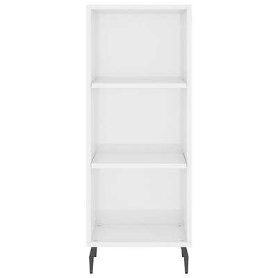 vidaXL Aparador alto madera contrachapada blanco brillo 34,5x34x180 cm