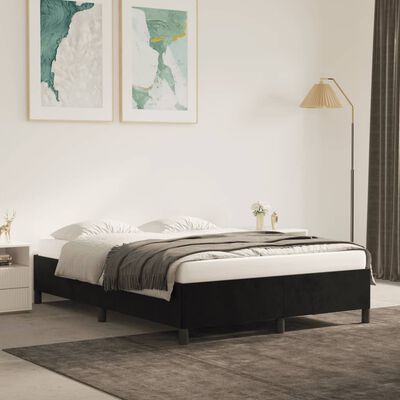 vidaXL Estructura de cama sin colchón terciopelo negro 140x190 cm