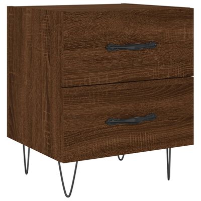 vidaXL Mesita noche 2 uds madera ingeniería marrón roble 40x35x47,5 cm