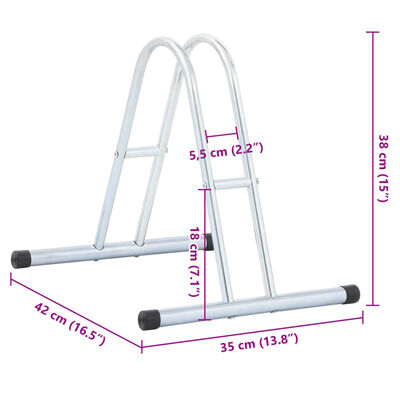 vidaXL Soporte para 1 bicicleta suelo independiente acero galvanizado