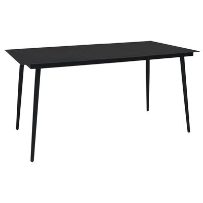 vidaXL Set de comedor de jardín 9 pzas cuerda de algodón y acero negro