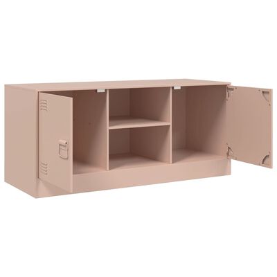 vidaXL Mueble para TV de acero rosa 99x39x44 cm