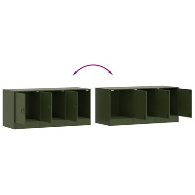 vidaXL Mueble de TV de acero verde oliva 99x39x44 cm