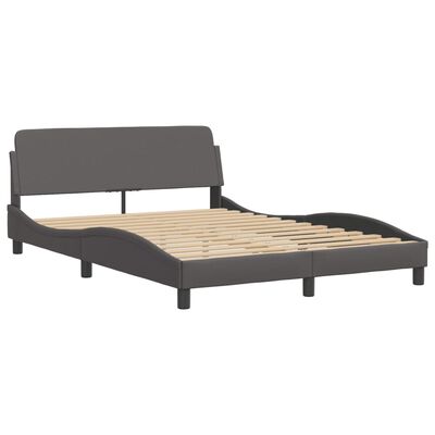 vidaXL Cama con colchón cuero sintético gris 120x200 cm