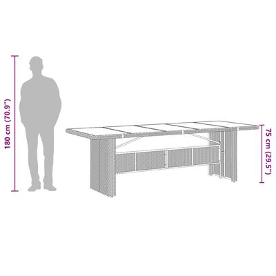 vidaXL Set de comedor de jardín 9 pzas y cojines ratán sintético negro