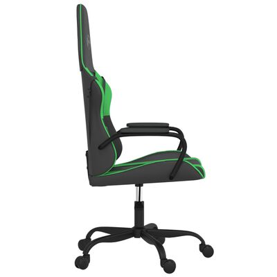 vidaXL Silla gaming de masaje cuero sintético negro y verde