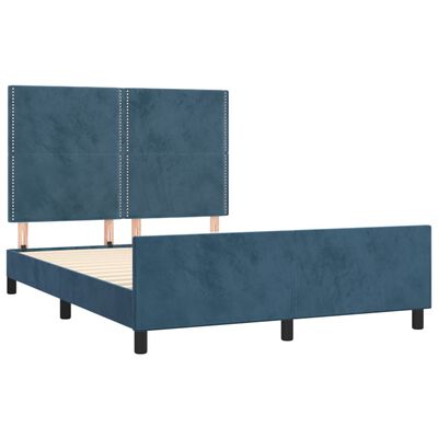 vidaXL Estructura cama con cabecero terciopelo azul oscuro 140x200 cm