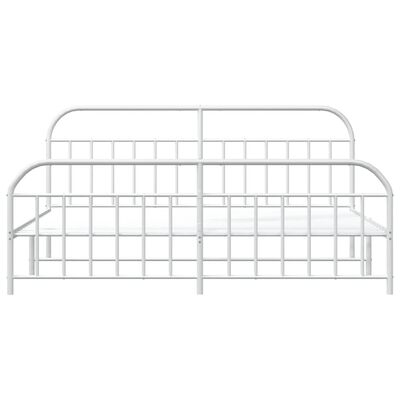 vidaXL Estructura cama sin colchón con estribo metal blanco 193x203 cm