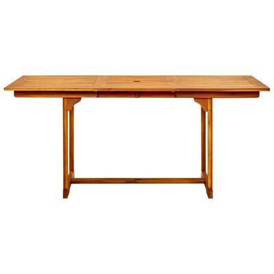 vidaXL Mesa de comedor jardín madera maciza acacia (120-170)x80x75 cm