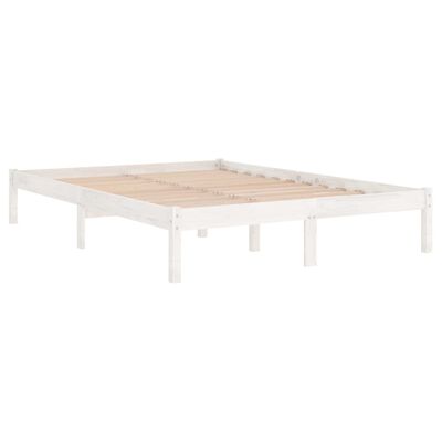 vidaXL Estructura de cama madera maciza de pino blanco 120x200 cm