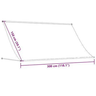 vidaXL Toldo retráctil de tela y acero gris antracita 300x150 cm