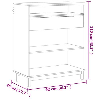 vidaXL Mesa alta de bar FLAM madera maciza de pino 92x45x110 cm