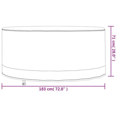 vidaXL Cubiertas muebles jardín 2 uds tela Oxford 600D Ø 183x71 cm