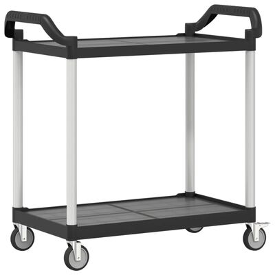 vidaXL Carrito de 2 niveles aluminio negro 99x50x97 cm