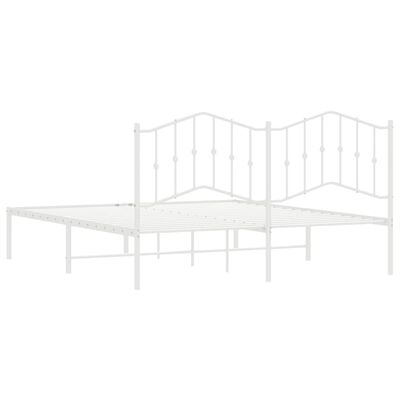 vidaXL Estructura cama sin colchón con cabecero metal blanco 183x213cm