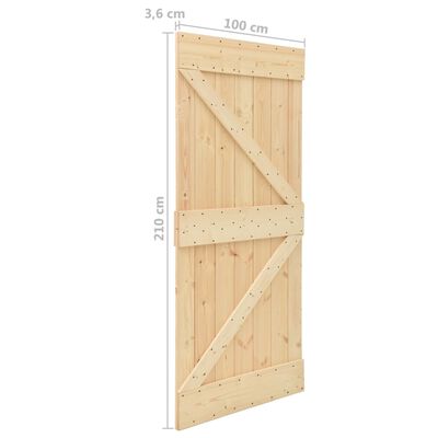 vidaXL Puerta corredera con herrajes madera maciza de pino 100x210 cm