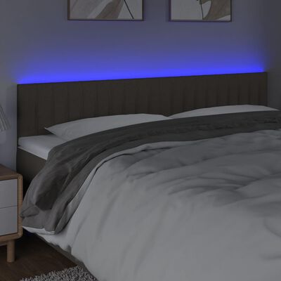 vidaXL Cabecero con LED de tela gris taupe 200x5x78/88 cm