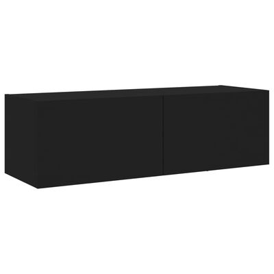 vidaXL Muebles de TV de pared con luces LED 6 piezas negro