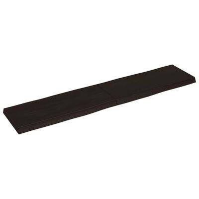 vidaXL Tablero mesa madera tratada borde vivo marrón 180x40x(2-6) cm