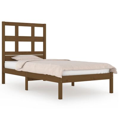 vidaXL Estructura de cama madera maciza pino marrón miel 100x200 cm