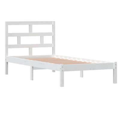 vidaXL Estructura de cama individual de madera maciza blanco 90x190 cm